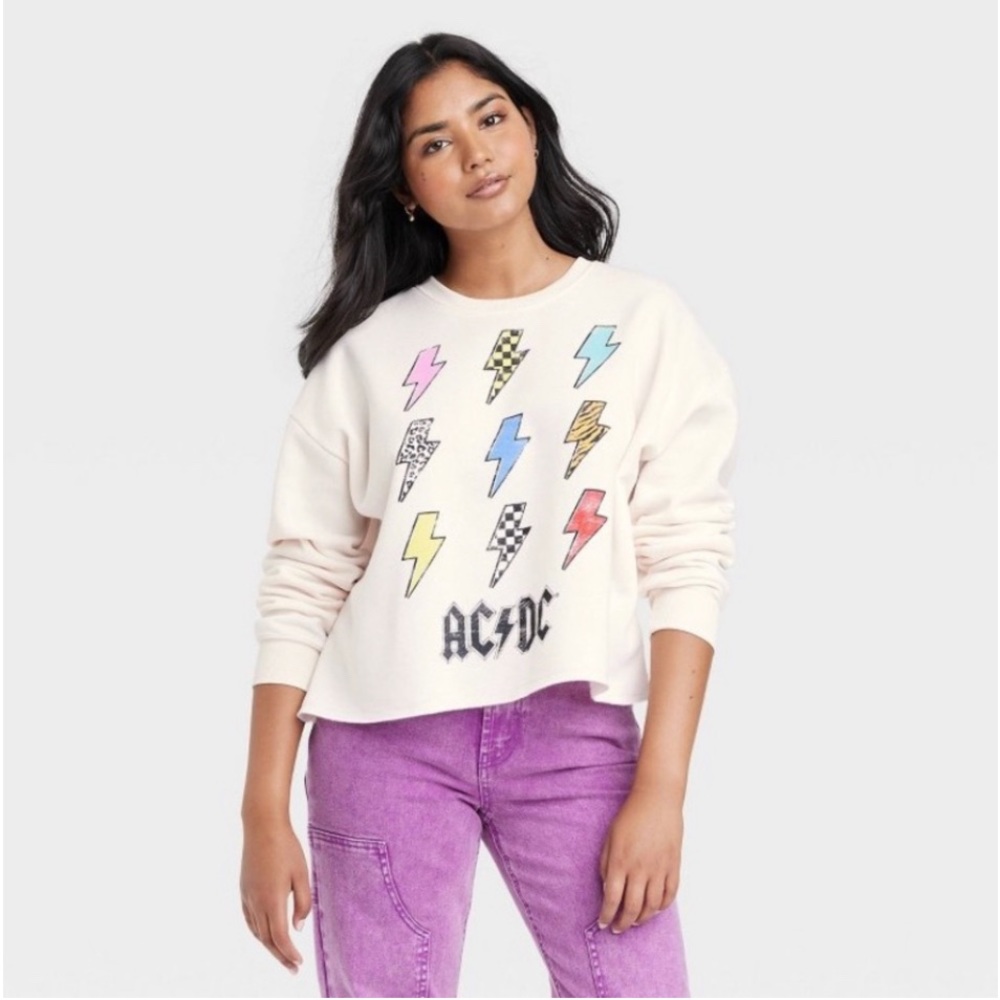 AC/DC SWEATSHIRT OFF WHITE CREAM COLOR XXL NWT